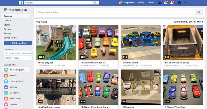 Facebook Marketplace ad example