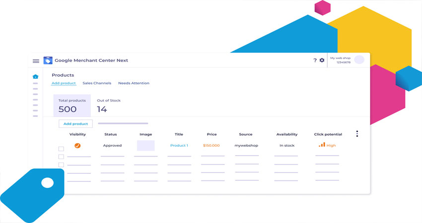 Google Merchant Center Next dashboard